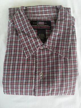 Outdoor 100%Cotton Lumberjack Colo Wear Men's Black/Red Plaid Hiking Camping L